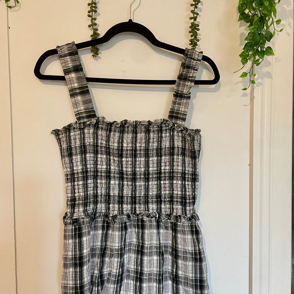 Veronica Beard Plaid Ziaga Midi Dress Sleeveless Tiered Ruched sz 8 - Picture 5 of 14